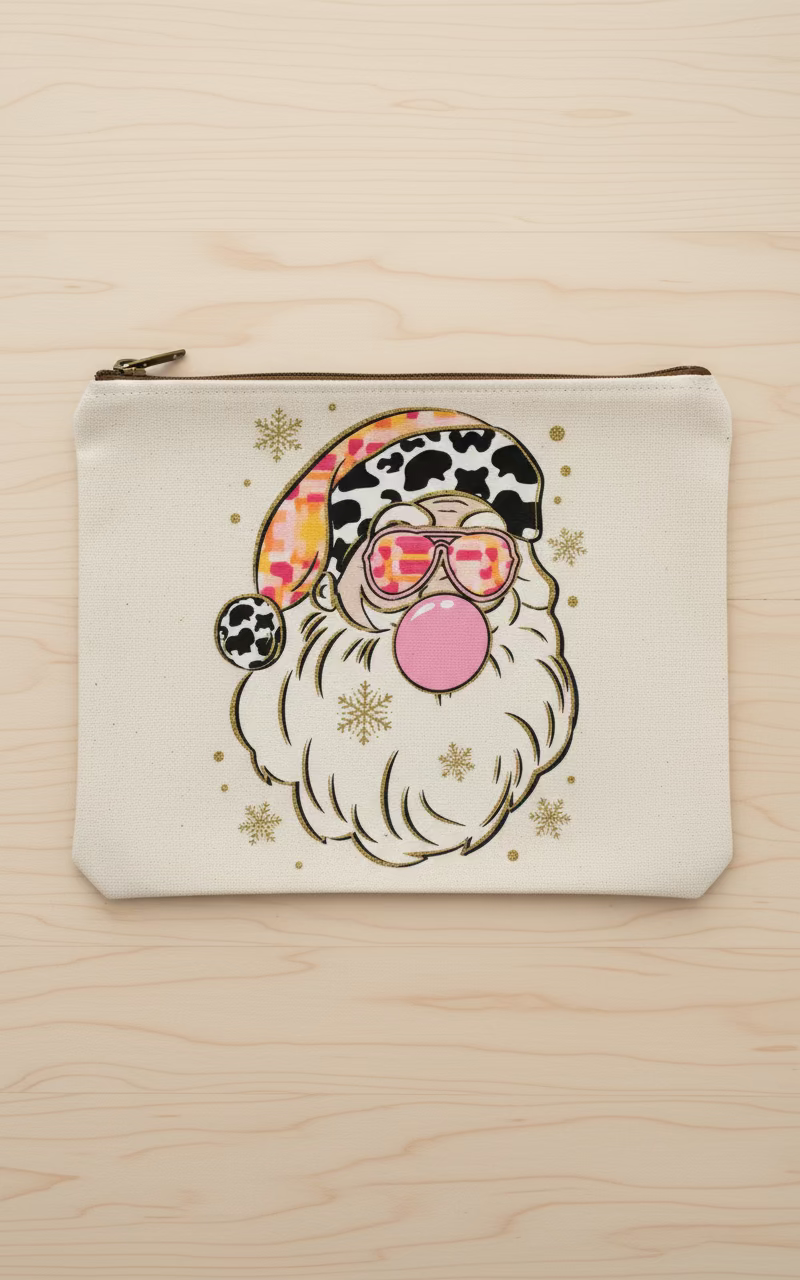 Santa blowing bubbles pouch