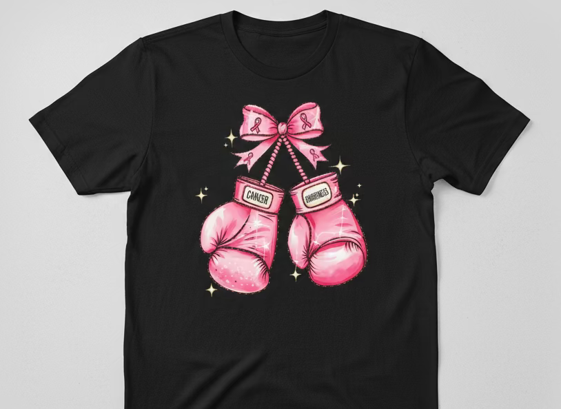 Cancer awareness punching gloves