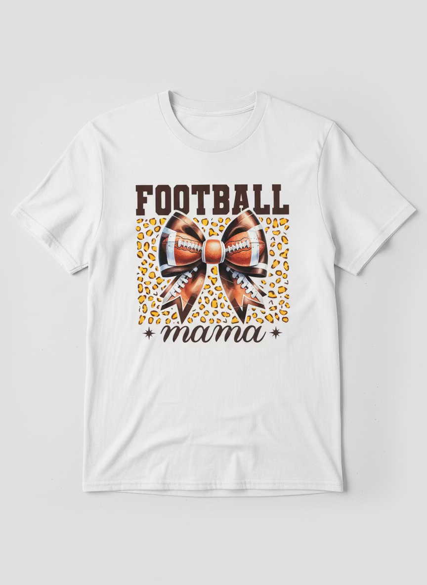 Football mama cheetah and bow